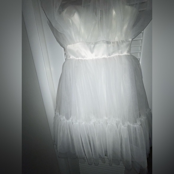 Katie May White Tulle Short Strapless Dress - Picture 3 of 9